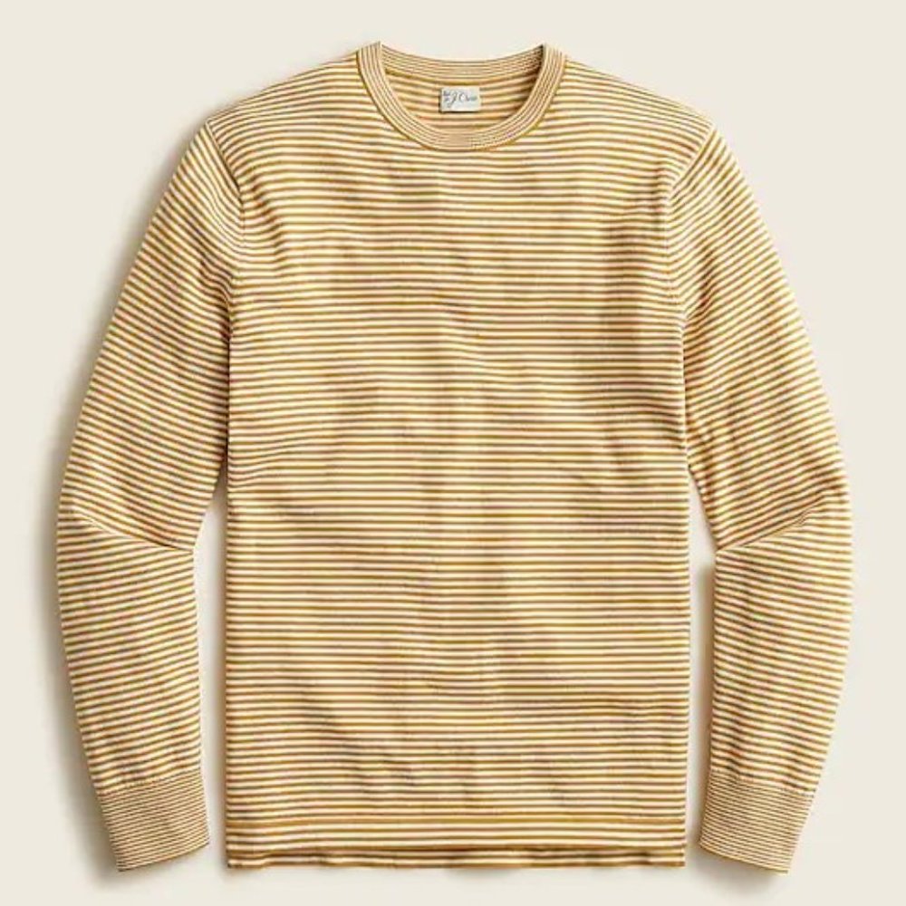 J. Crew Cotton split-hem sweater in stripe XL